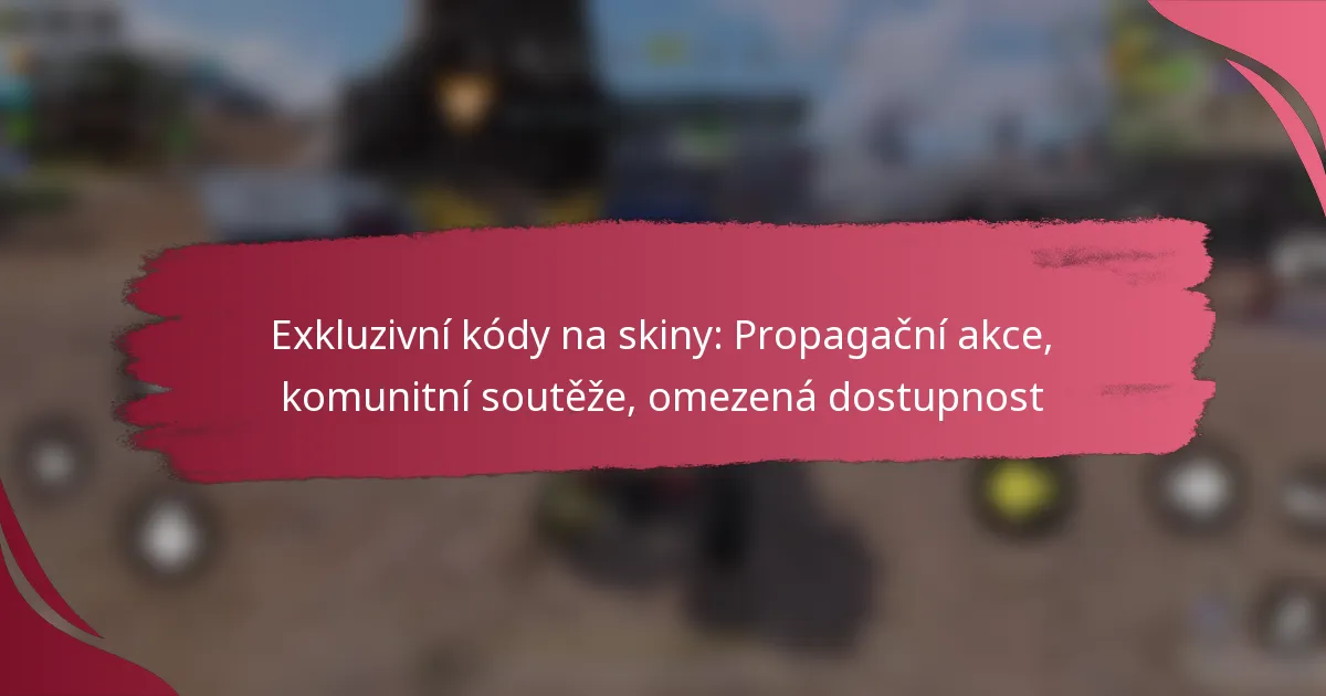 Exkluzivní kódy na skiny: Propagační akce, komunitní soutěže, omezená dostupnost