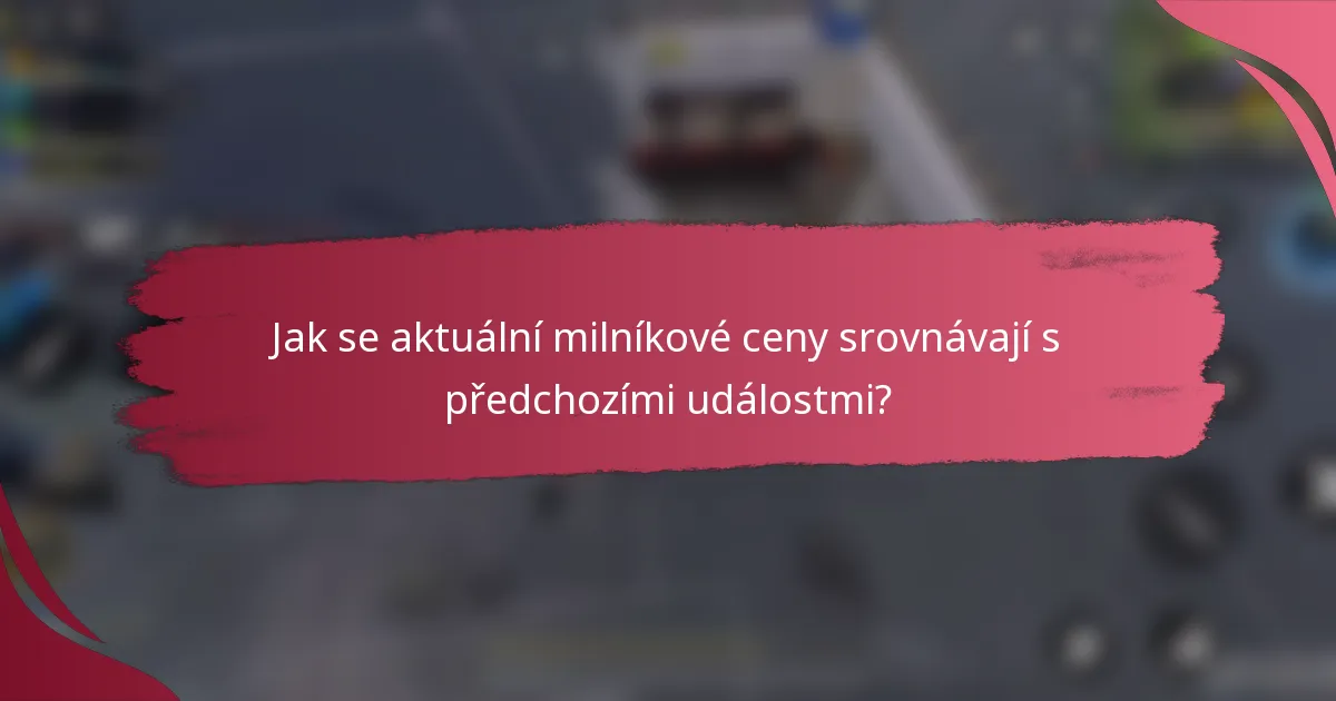 Jak se aktuální milníkové ceny srovnávají s předchozími událostmi?